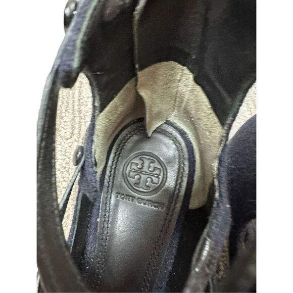 Tory Burch Navy Wool Stappy Block Heels - Picture 9 of 10